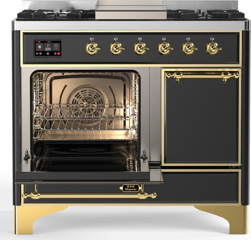 Ilve UMD40FQNR3MGGLP Matte Graphite With Brass Trim, Liquid Propane