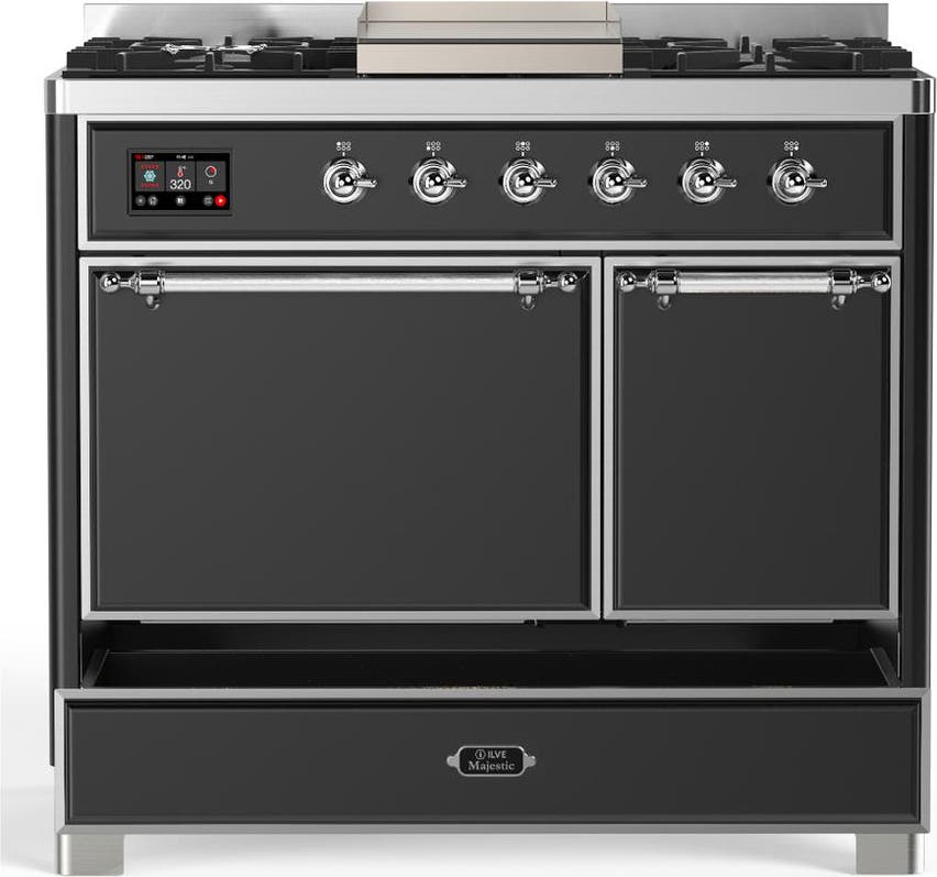 Ilve UMD40FQNR3MGCLP Matte Graphite With Chrome Trim, Liquid Propane