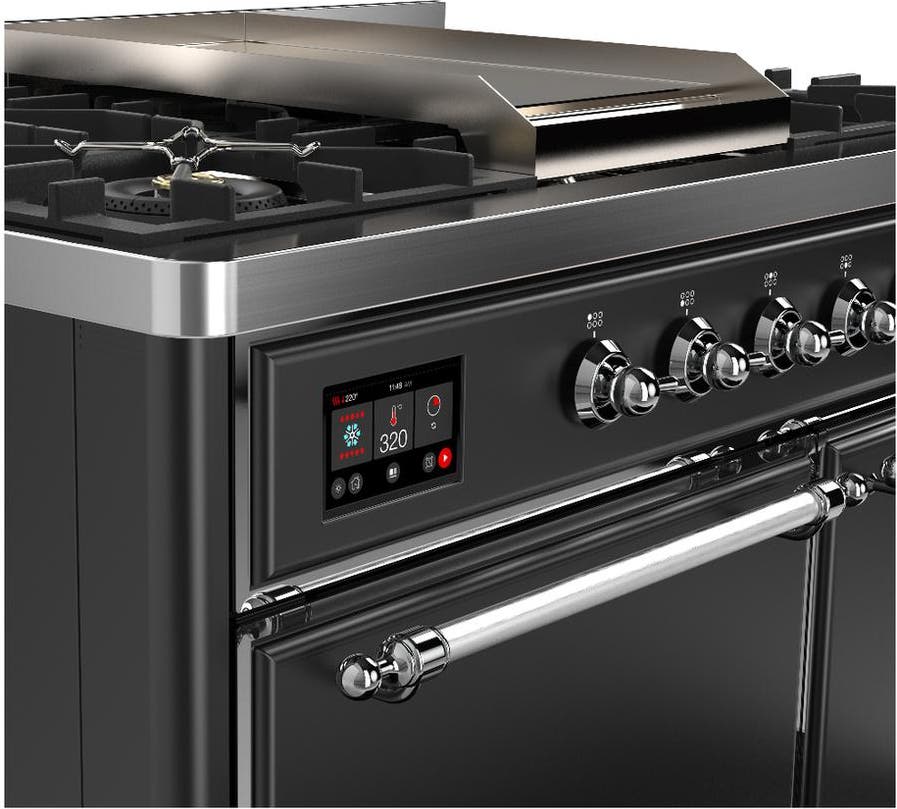Ilve UMD40FQNR3MGC Matte Graphite With Chrome Trim, Natural Gas