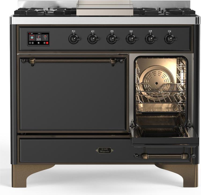 Ilve UMD40FQNR3MGBLP Matte Graphite With Burnished Trim, Liquid Propane