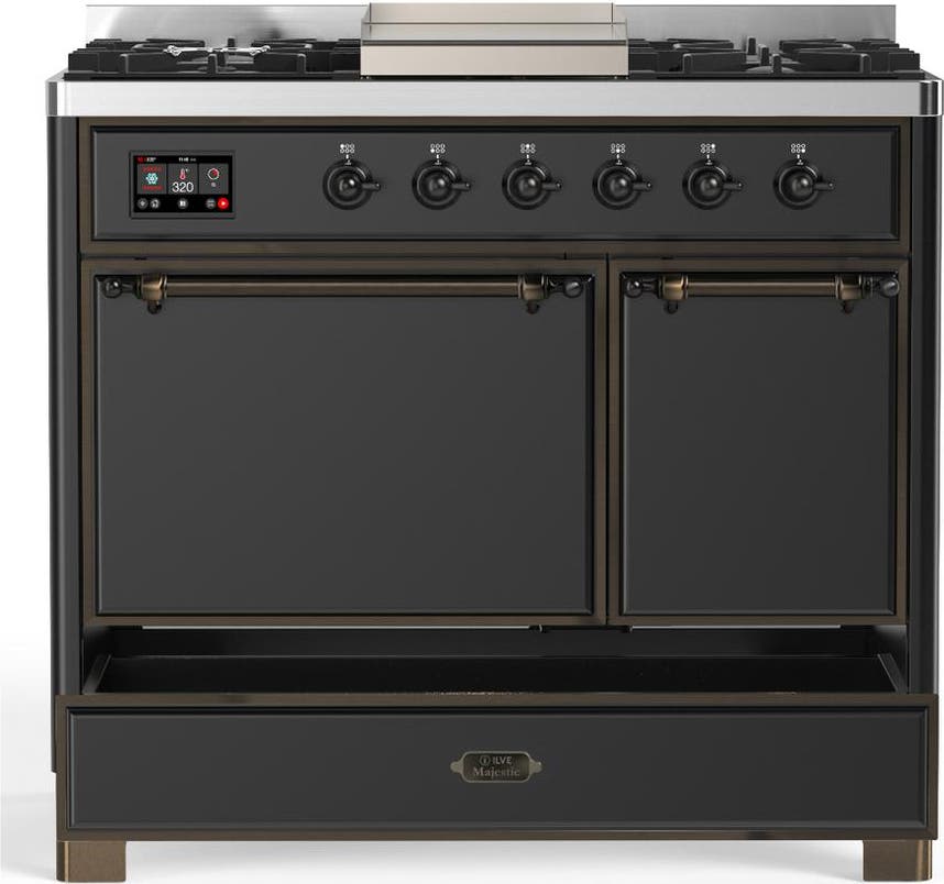 Ilve UMD40FQNR3MGBLP Matte Graphite With Burnished Trim, Liquid Propane