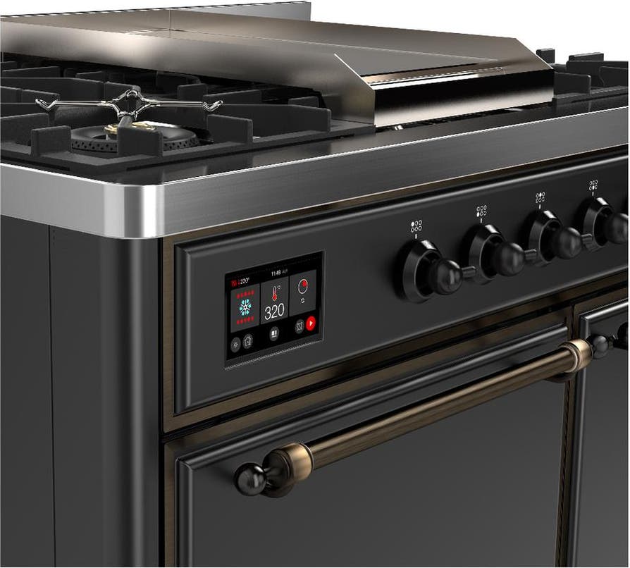 Ilve UMD40FQNR3MGBLP Matte Graphite With Burnished Trim, Liquid Propane