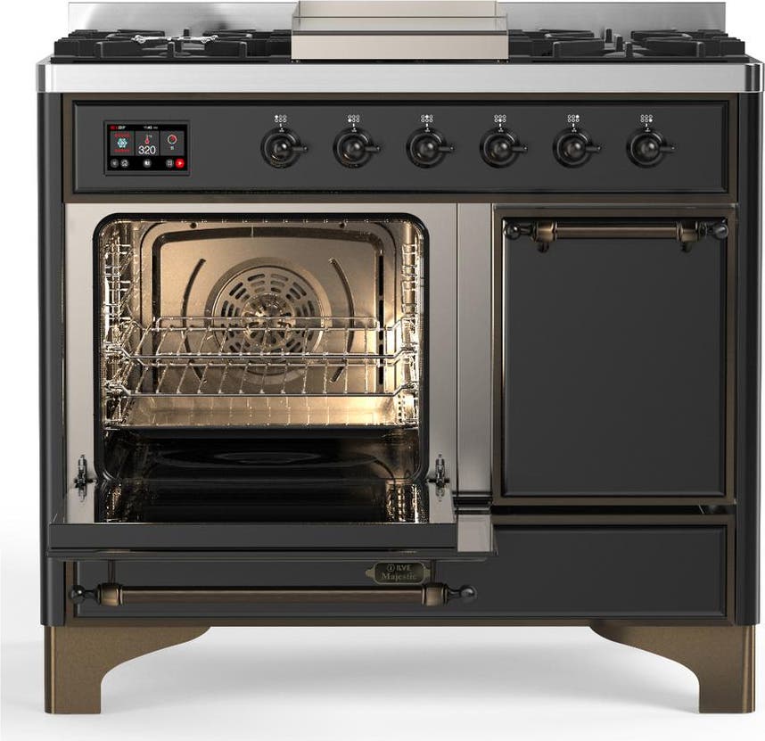Ilve UMD40FQNR3MGB Matte Graphite With Burnished Trim, Natural Gas