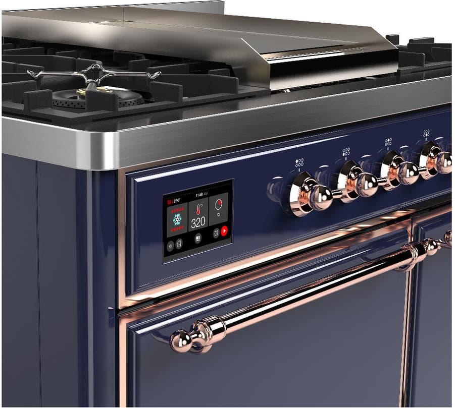 Ilve UMD40FQNR3MBPLP Midnight Blue With Copper Trim, Liquid Propane