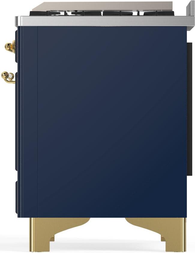 Ilve UMD40FQNR3MBGLP Midnight Blue With Brass Trim, Liquid Propane