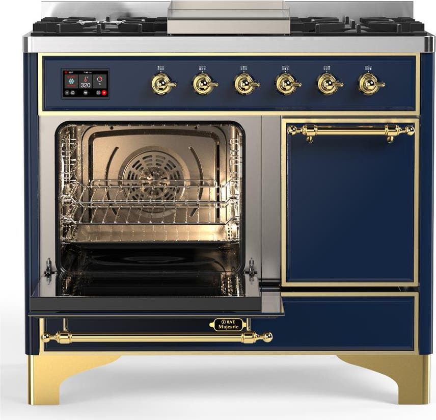 Ilve UMD40FQNR3MBG Midnight Blue With Brass Trim, Natural Gas