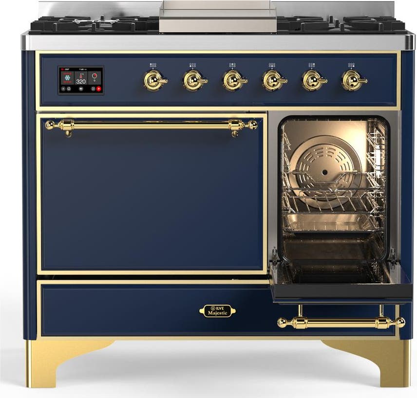 Ilve UMD40FQNR3MBG Midnight Blue With Brass Trim, Natural Gas