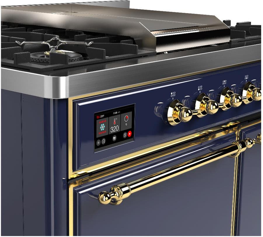 Ilve UMD40FQNR3MBG Midnight Blue With Brass Trim, Natural Gas