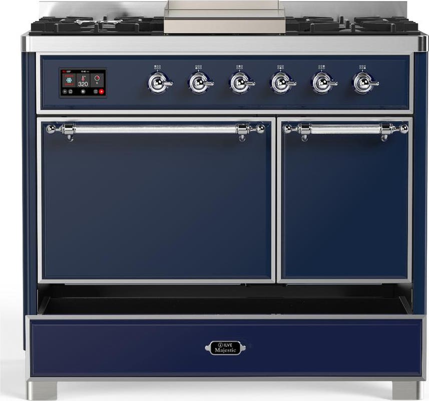 Ilve UMD40FQNR3MBCLP Midnight Blue With Chrome Trim, Liquid Propane