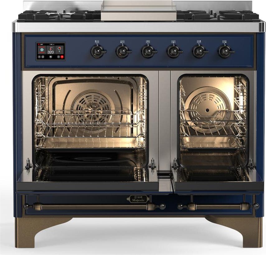 Ilve UMD40FQNR3MBBLP Midnight Blue With Burnished Trim, Liquid Propane