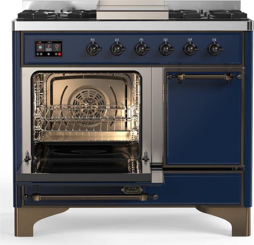 Ilve UMD40FQNR3MBB Midnight Blue With Burnished Trim, Natural Gas