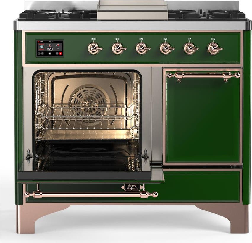 Ilve UMD40FQNR3EGPLP Emerald Green With Copper Trim, Liquid Propane