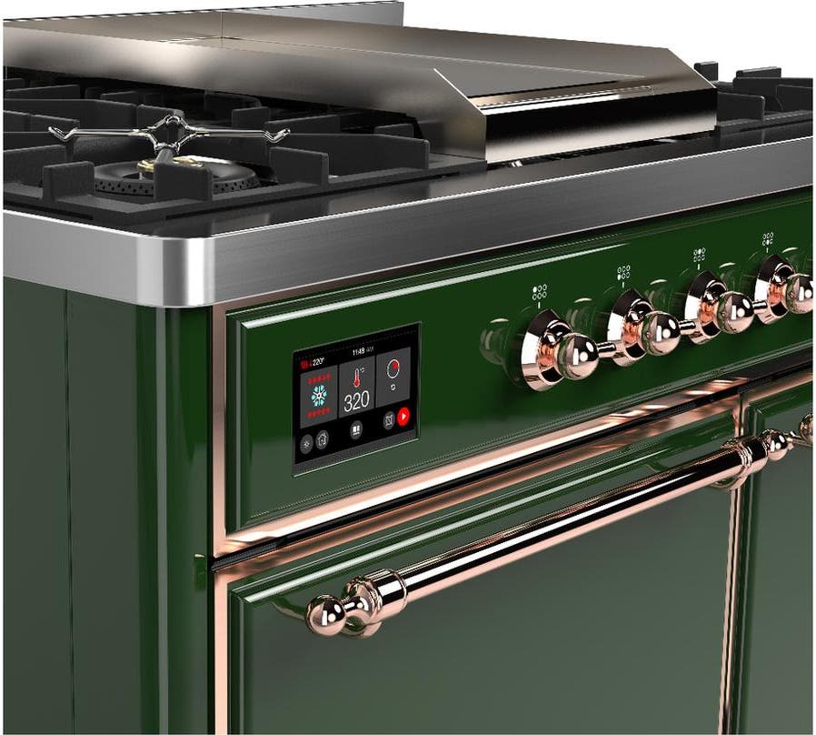 Ilve UMD40FQNR3EGPLP Emerald Green With Copper Trim, Liquid Propane