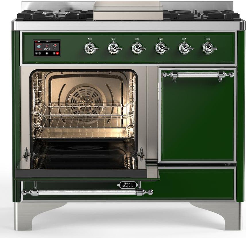 Ilve UMD40FQNR3EGC Emerald Green With Chrome Trim, Natural Gas