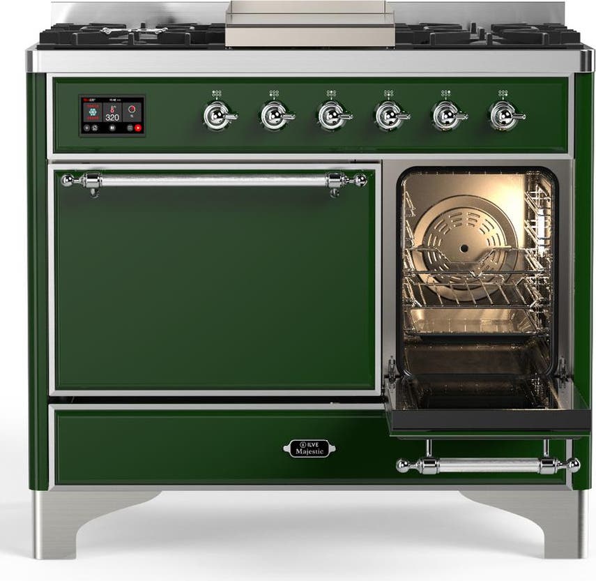Ilve UMD40FQNR3EGC Emerald Green With Chrome Trim, Natural Gas