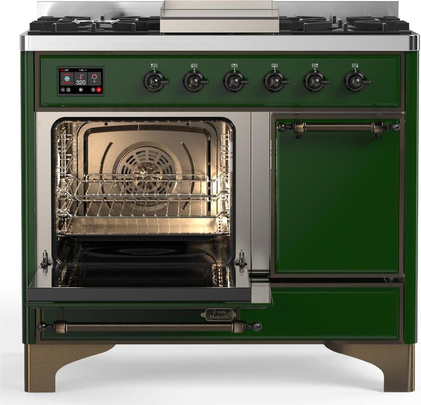Ilve UMD40FQNR3EGBLP Emerald Green With Burnished Trim, Liquid Propane