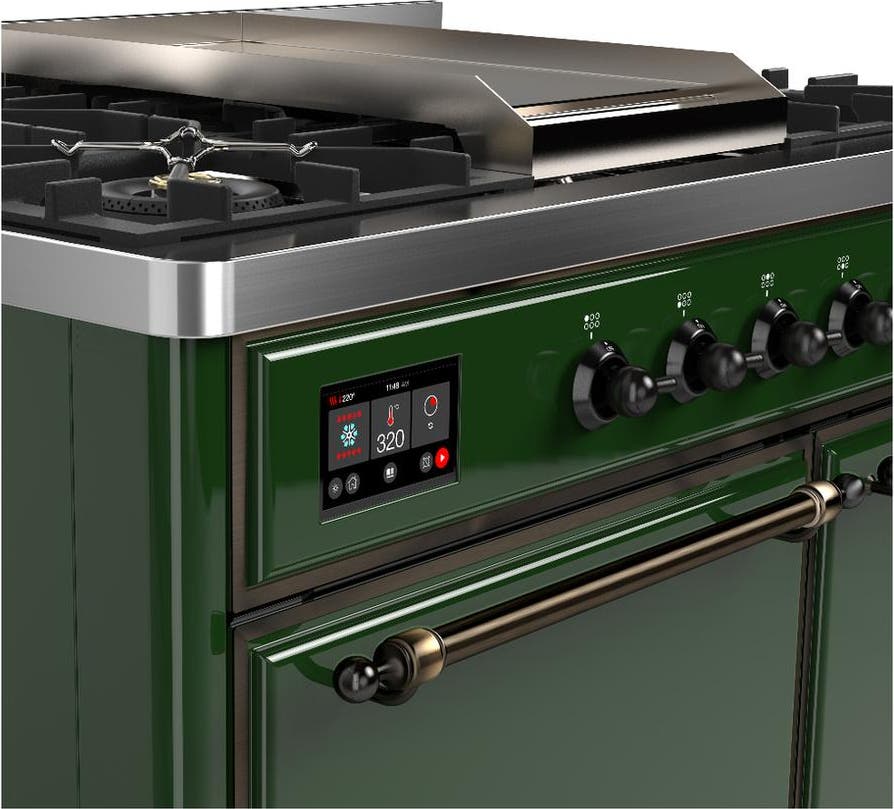 Ilve UMD40FQNR3EGBLP Emerald Green With Burnished Trim, Liquid Propane