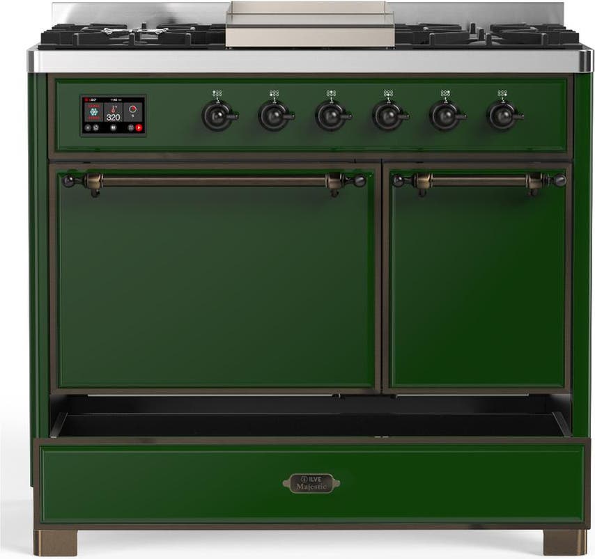 Ilve UMD40FQNR3EGB Emerald Green With Burnished Trim, Natural Gas