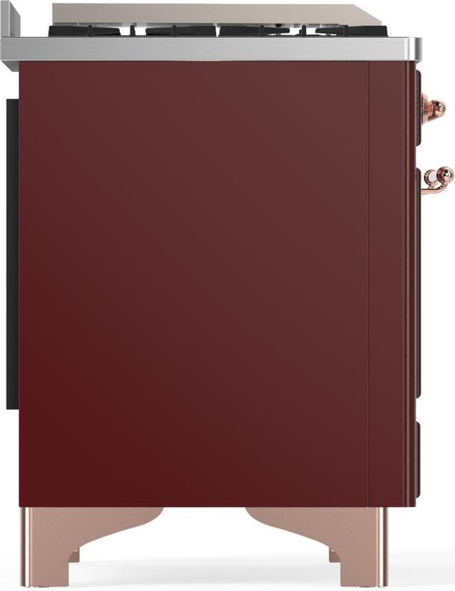 Ilve UMD40FQNR3BUPLP Burgundy With Copper Trim, Liquid Propane