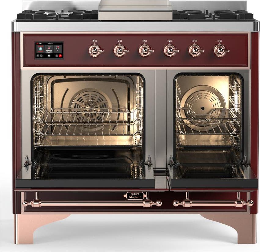 Ilve UMD40FQNR3BUP Burgundy With Copper Trim, Natural Gas
