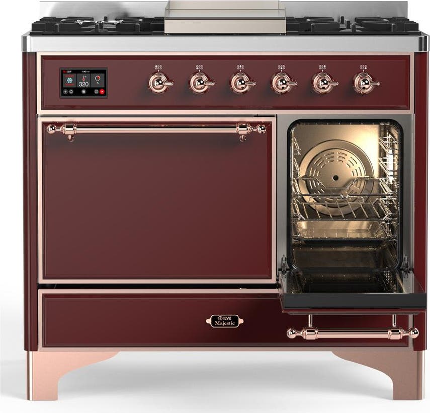 Ilve UMD40FQNR3BUP Burgundy With Copper Trim, Natural Gas