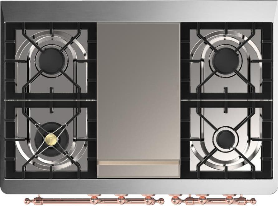 Ilve UMD40FQNR3BUP Burgundy With Copper Trim, Natural Gas