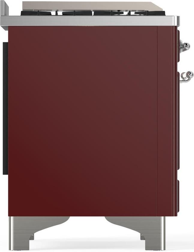 Ilve UMD40FQNR3BUC Burgundy With Chrome Trim, Natural Gas