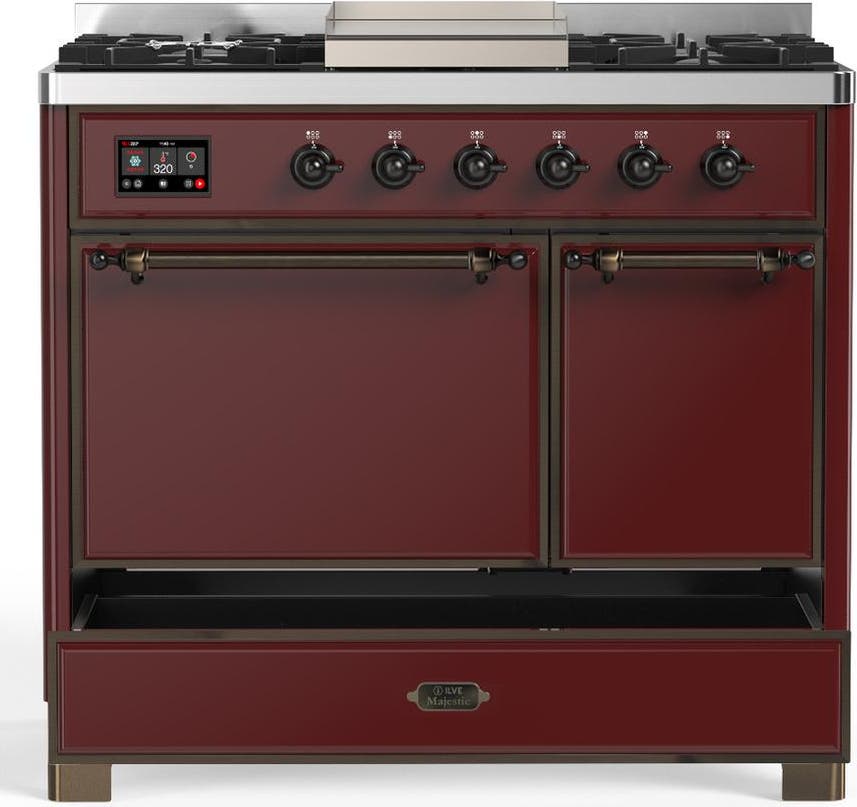 Ilve UMD40FQNR3BUBLP Burgundy With Burnished Trim, Liquid Propane