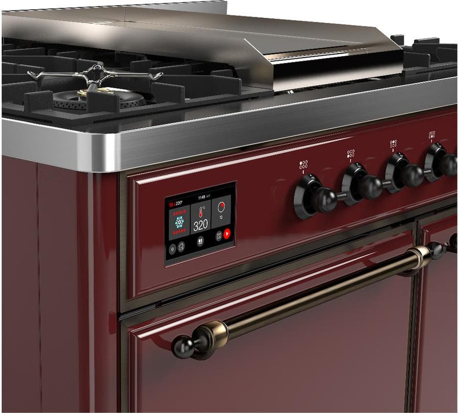 Ilve UMD40FQNR3BUBLP Burgundy With Burnished Trim, Liquid Propane
