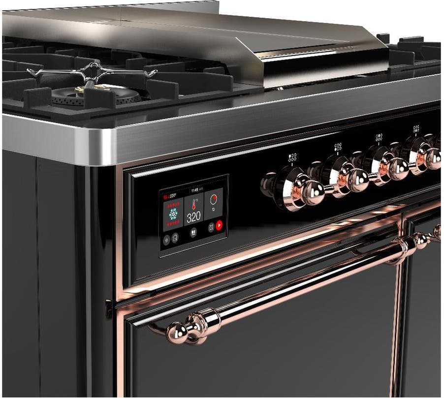 Ilve UMD40FQNR3BKPLP Glossy Black With Copper Trim, Liquid Propane