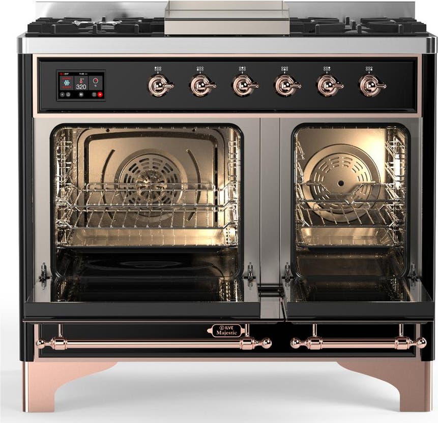 Ilve UMD40FQNR3BKP Glossy Black With Copper Trim, Natural Gas