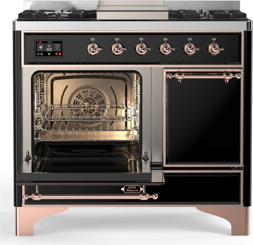 Ilve UMD40FQNR3BKP Glossy Black With Copper Trim, Natural Gas