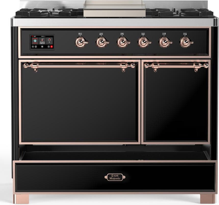 Ilve UMD40FQNR3BKP Glossy Black With Copper Trim, Natural Gas