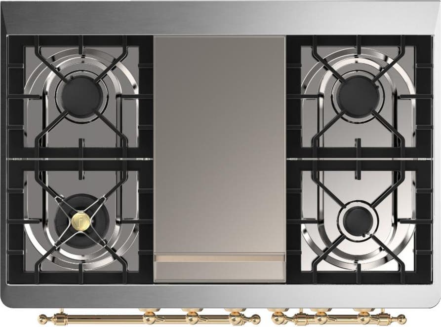 Ilve UMD40FQNR3BKG Glossy Black With Brass Trim, Natural Gas