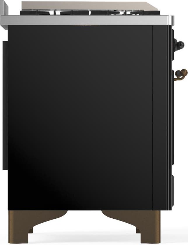 Ilve UMD40FQNR3BKB Glossy Black With Burnished Trim, Natural Gas