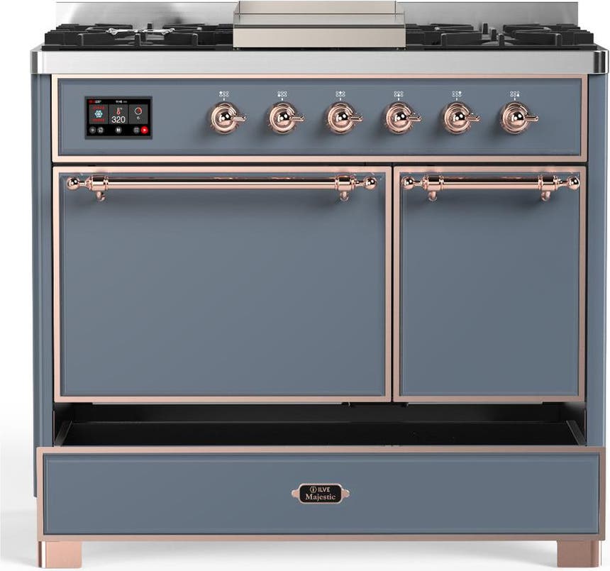 Ilve UMD40FQNR3BGPLP Blue Grey With Copper Trim, Liquid Propane