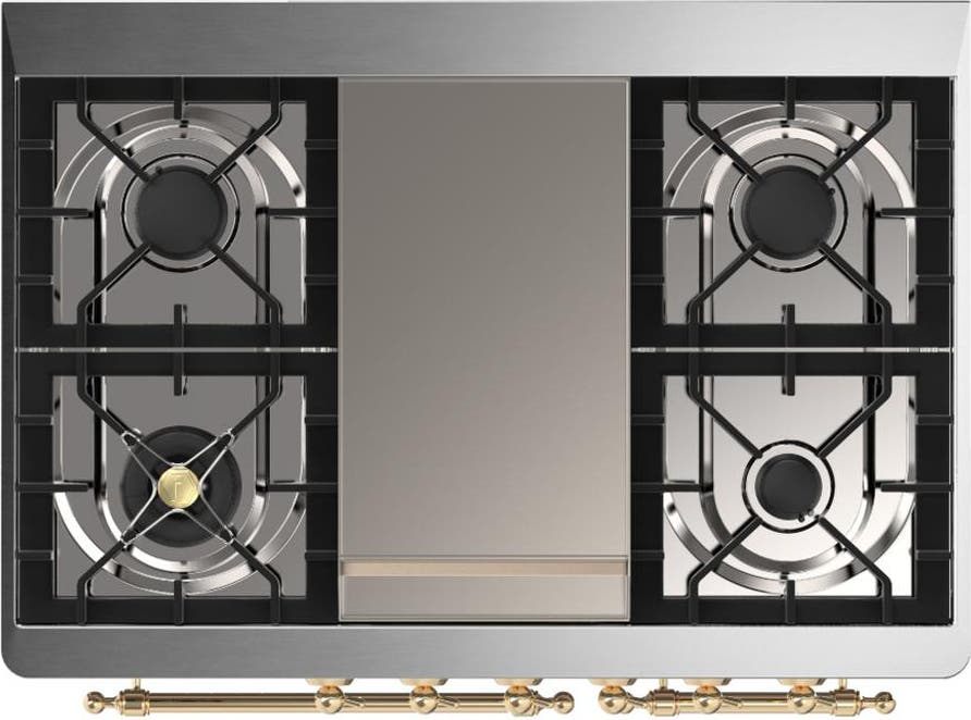 Ilve UMD40FQNR3BGGLP Blue Grey With Brass Trim, Liquid Propane