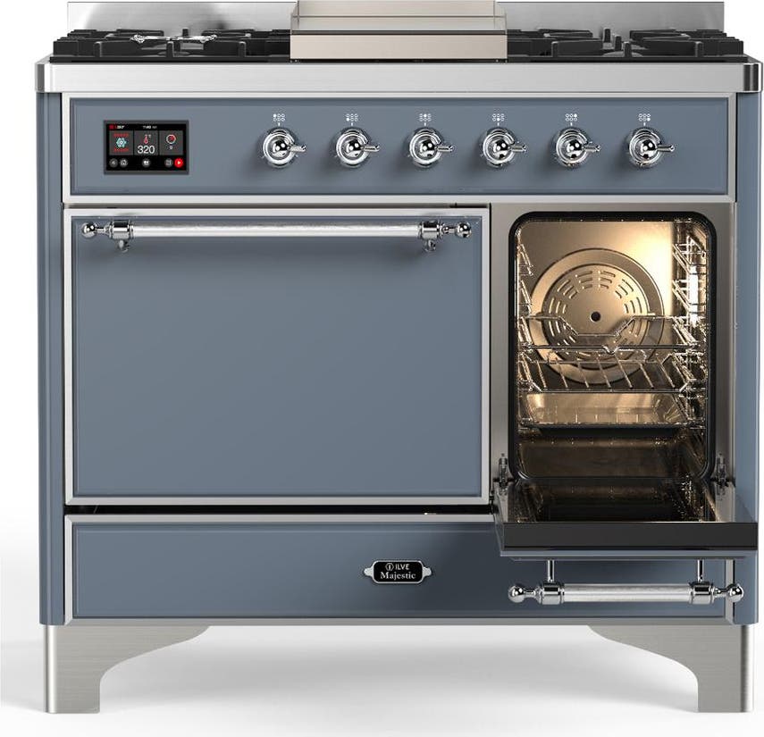 Ilve UMD40FQNR3BGCLP Blue Grey With Chrome Trim, Liquid Propane