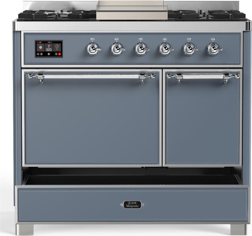 Ilve UMD40FQNR3BGCLP Blue Grey With Chrome Trim, Liquid Propane