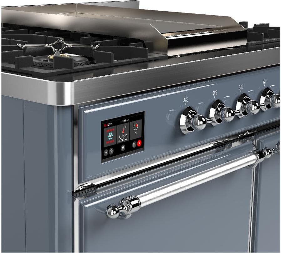 Ilve UMD40FQNR3BGCLP Blue Grey With Chrome Trim, Liquid Propane