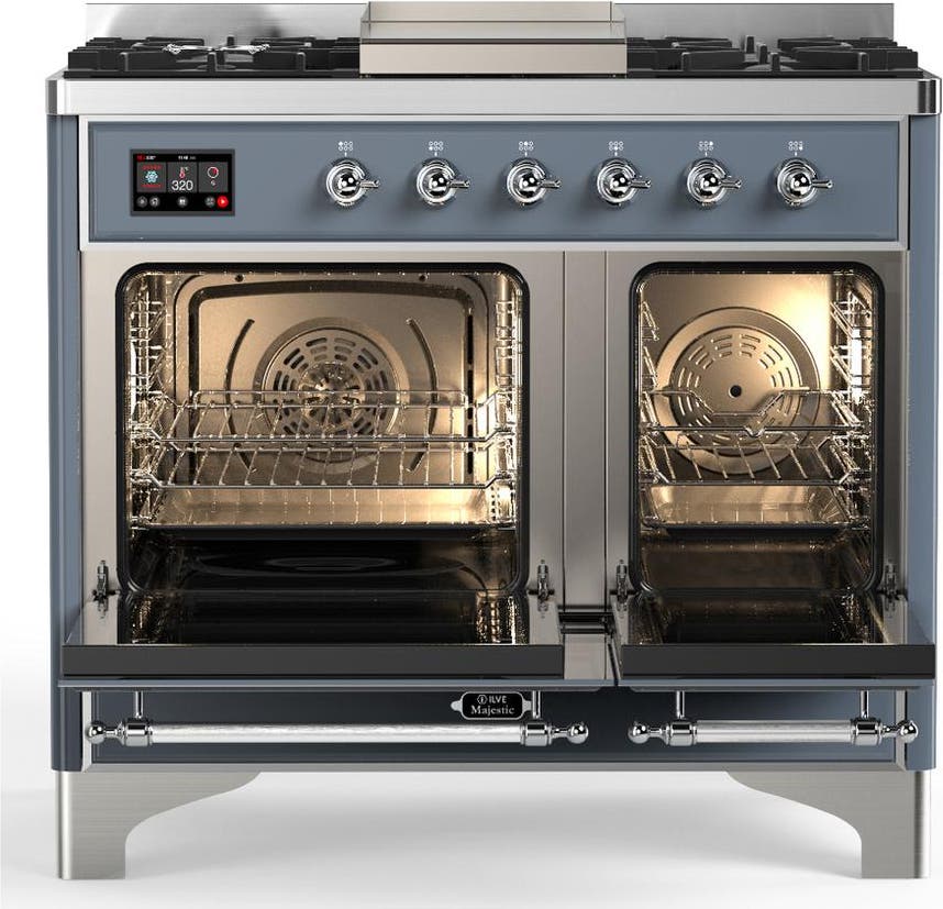 Ilve UMD40FQNR3BGC Blue Grey With Chrome Trim, Natural Gas