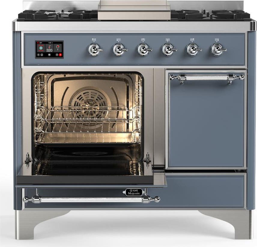 Ilve UMD40FQNR3BGC Blue Grey With Chrome Trim, Natural Gas