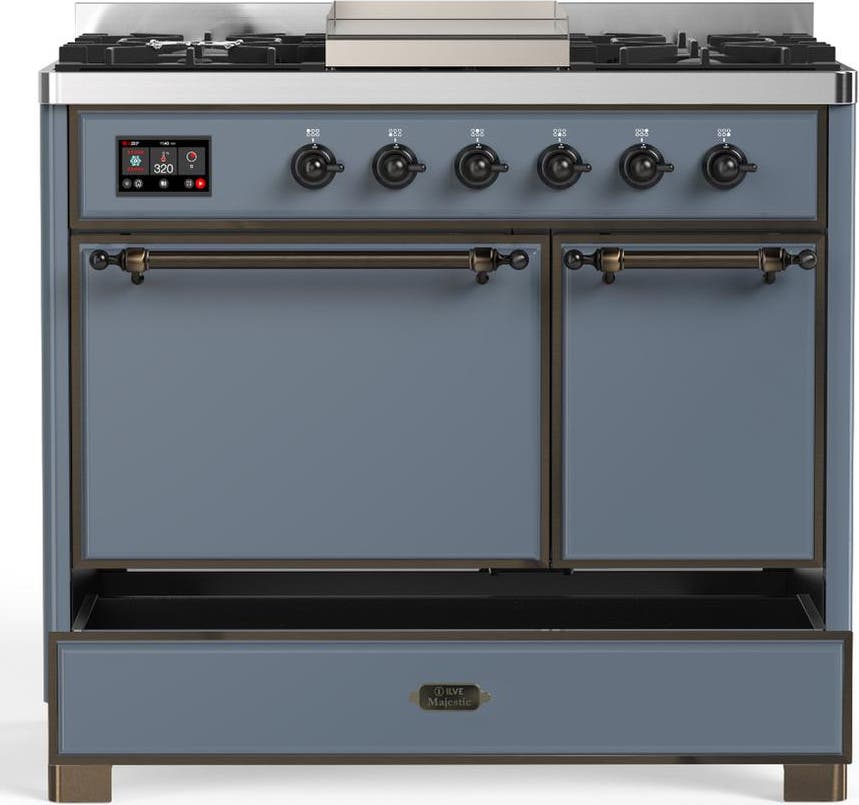 Ilve UMD40FQNR3BGB Blue Grey With Burnished Trim, Natural Gas