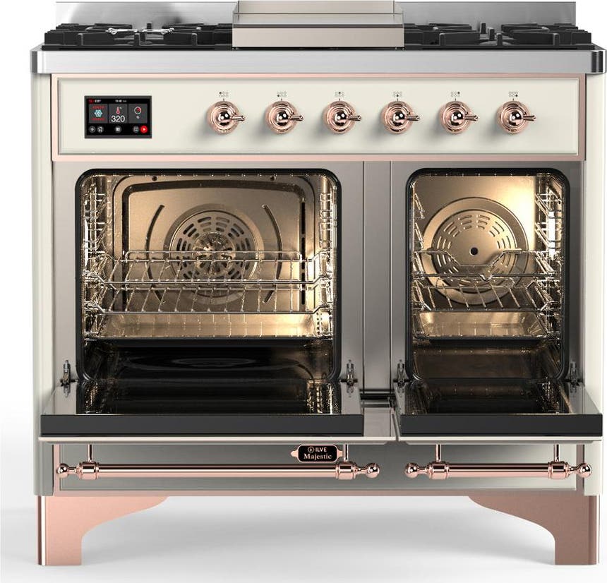 Ilve UMD40FQNR3AWPLP Antique White With Copper Trim, Liquid Propane