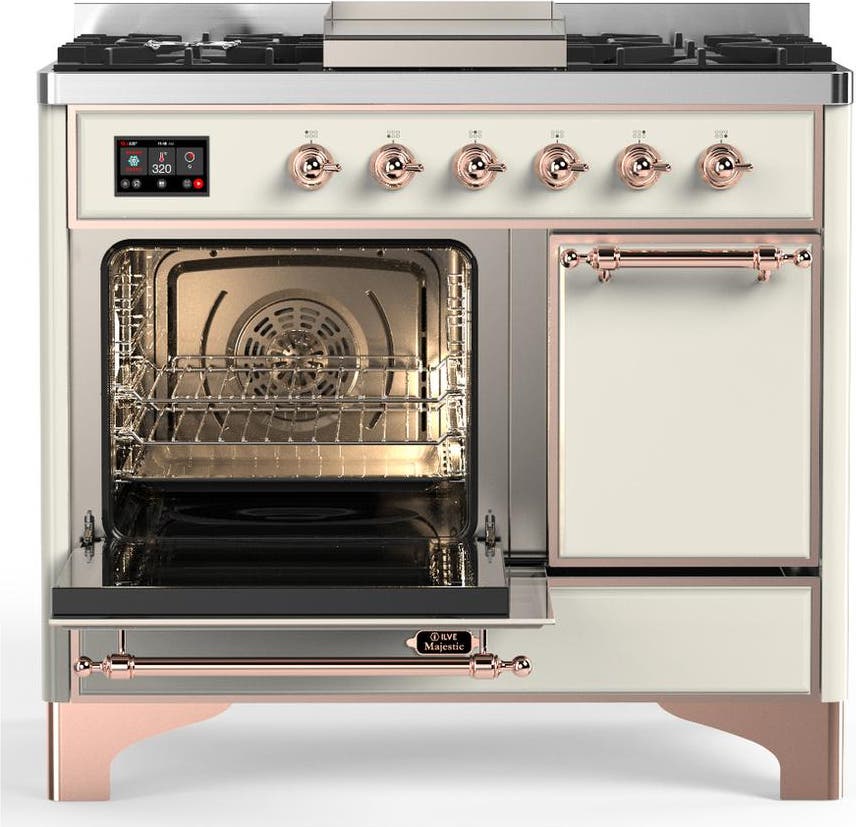 Ilve UMD40FQNR3AWPLP Antique White With Copper Trim, Liquid Propane