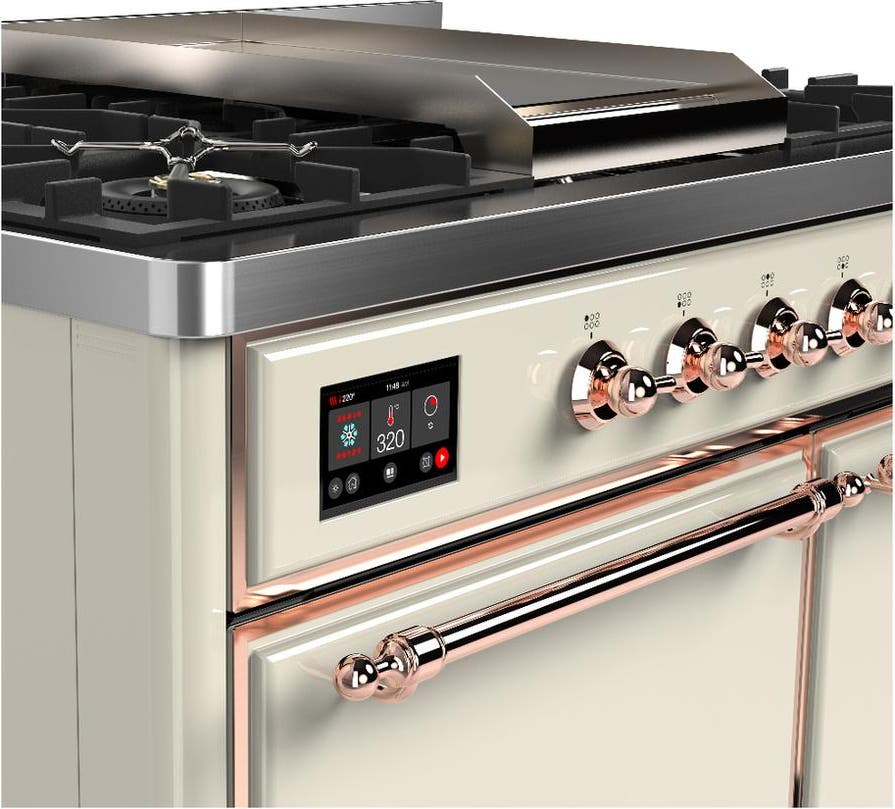 Ilve UMD40FQNR3AWP Antique White With Copper Trim, Natural Gas