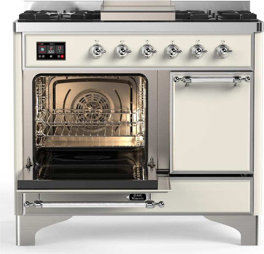 Ilve UMD40FQNR3AWC Antique White With Chrome Trim, Natural Gas