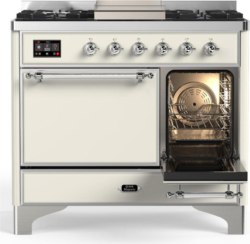 Ilve UMD40FQNR3AWC Antique White With Chrome Trim, Natural Gas