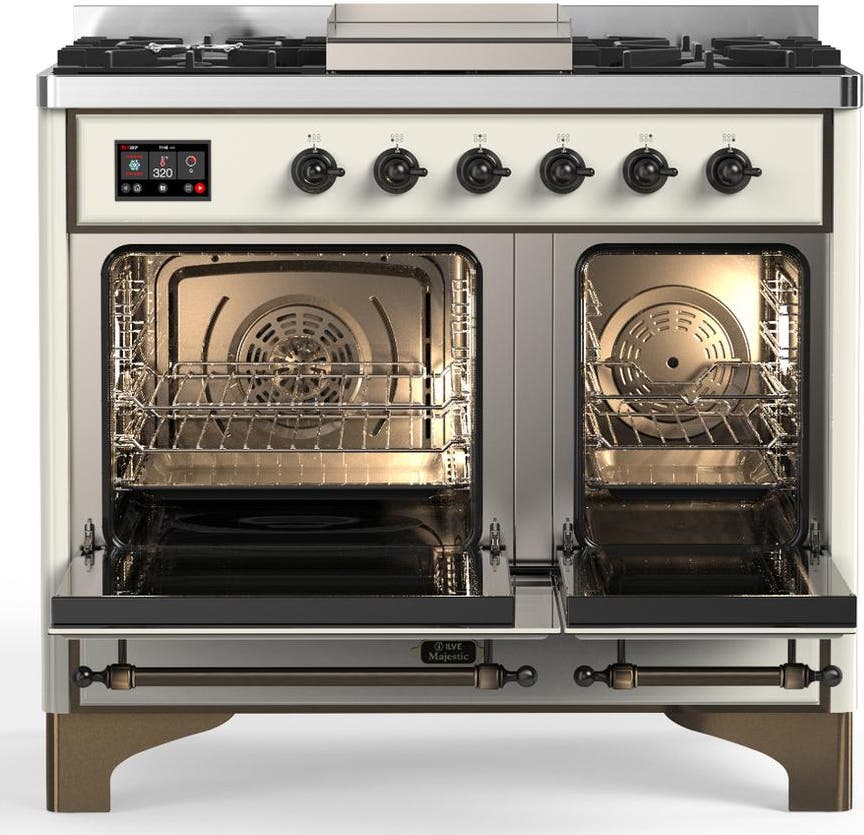 Ilve UMD40FQNR3AWBLP Antique White With Burnished Trim, Liquid Propane