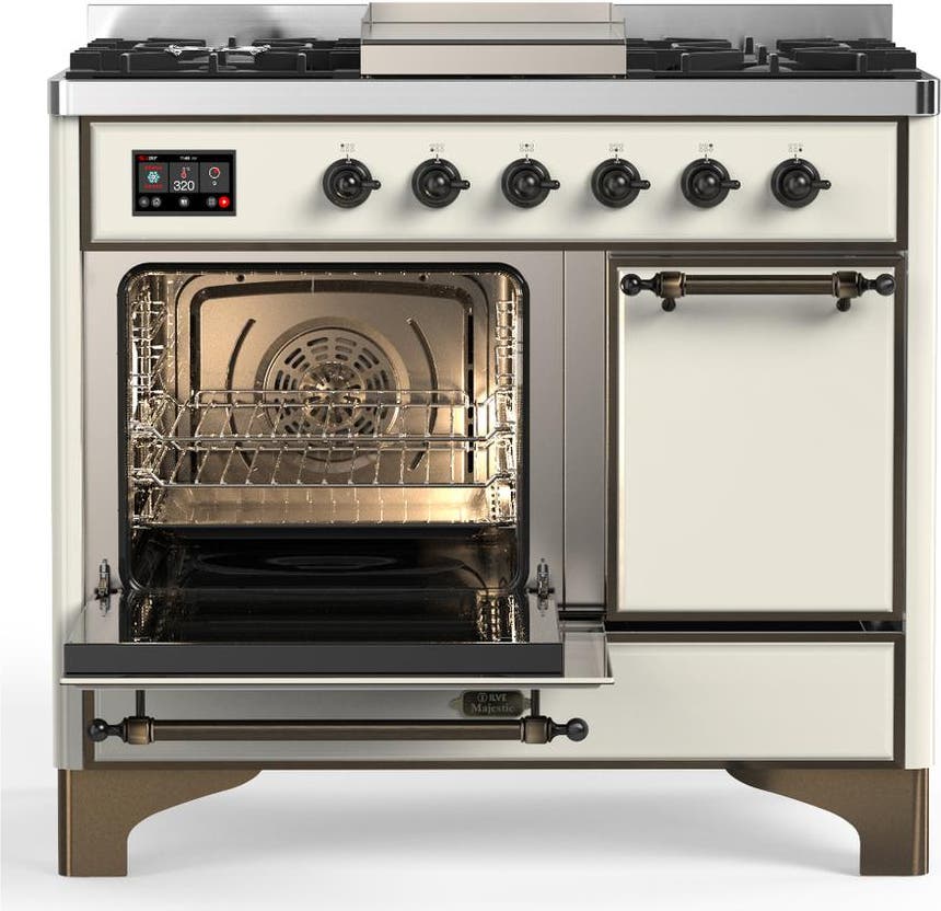 Ilve UMD40FQNR3AWBLP Antique White With Burnished Trim, Liquid Propane